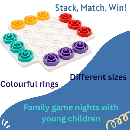 Image of Trip Trap Board Game for Kids Teens Adults Family Fun Brain Mind Strategy for 2-4 Players Table Top Interactive Toy with Colorful Rings