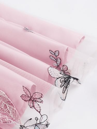 Image of Women's Tie Strap Tulle Prom Dresses Sweetheart Flower Embroidery Dress Short Formal Party Mini Homecoming Dresses