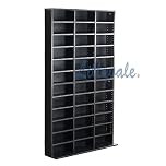 1116 CD/528 DVD Storage Shelf Rack Unit Adjustable Book Bluray Video Games(Black)