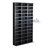 1116 CD/528 DVD Storage Shelf Rack Unit Adjustable Book Bluray Video Games(Black)