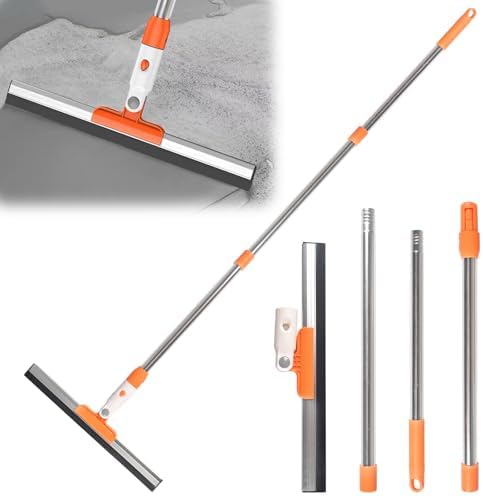 Escobilla De Goma De Silicona Tyroler - Cabeza De 30cm, Mango De 140cm, 100% Silicona, Para Secar Suelos Y Superficies
