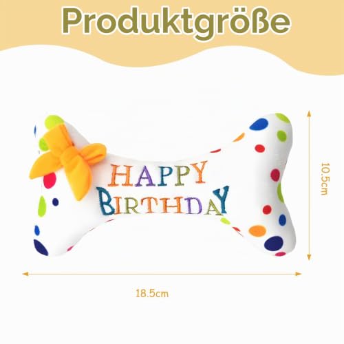 Pluvyze Hunde Geburtstag,Hundespielzeug Geburtstag,Hund Geburtstag, Haustier-Hundekuchen-Knorpelspielzeug Geburtstagsgeschenke für Kleine und Mittelgroße Hunde