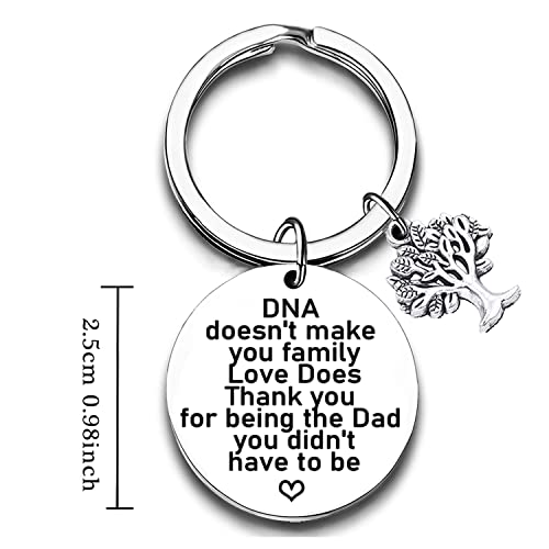 Nimteve Step Dad Keyring Father's Day Gifts for Stepdad Birthday Keyring Gift for Stepdad Stepfather from Daughter Son Birthday Gift for Step Dad Thank You Gifts For Dad Keychain Step Dad in Law - Image 3