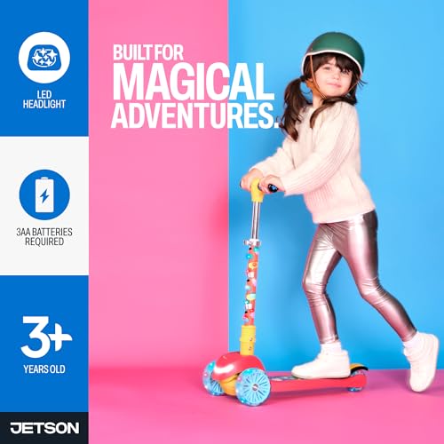 Image of Jetson Character Kids Kick Scooter, LED Lights on Stem & Light-Up Wheels, Lightweight Frame, Height-Adjustable Handlebar, Lean-to-Steer System, Easy-Fold Mechanism