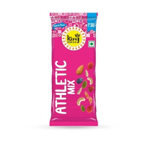 King Uncle Athletic Nuts & Seeds Mix 21g Each (Pack of 10) | High Protein Healthy Snack with Pumpkin, Sunflower, Flax Seeds, Almonds, Cashews, Cranberries & Black Raisins | Energy & Fitness Support-image-39