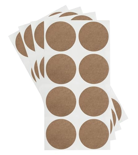 Etiquetas de punto Kraft autoadhesivas ChromaLabel en hojas, pack de 100 fácil de despegar