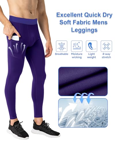 SPVISE Compression Pants Men Leggings for Sports Gym Cool Dry Athletic Tights Base Layer for Running Football Basketball Yoga3