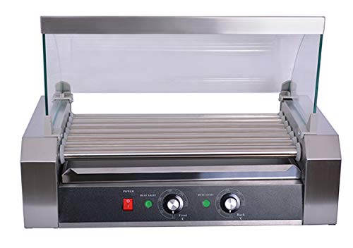 Dntum Commercial Electric 7 Roll Hot Dog Roaster Machine, Hot Dog Roller, Hot Dog Grill Machine, Sausage Grill Cooker, Sausage Broiler, Hot Dog Rolling Grill