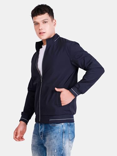 Image of Celary Men's Bomber Jacket Polyester Standard Length | Lightweight Casual Zip-Up Jacket | Stylish Slim Fit Outerwear for All Seasons
