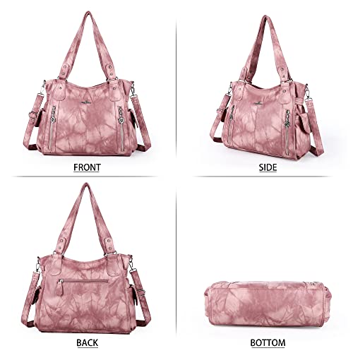 Image of Angel Kiss Handbags for Womens Top-Handle Hobo Purse Roomy Casual Shoulder Bags PU Tote Satchel Purse for Women