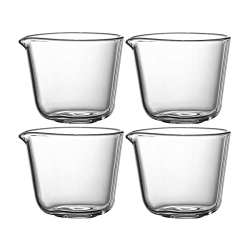 Sizikato 4pcs Clear Glass Creamer Pitcher, 50ml Mini Serving Pitcher for Coffee Milk