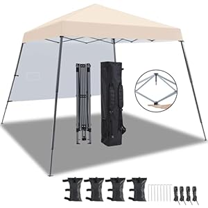 Yaheetech 3 x 3 m pop-up paviljoen, vouwpaviljoen, waterdicht, met 1 zijwand, One Push tuinpaviljoen met draagtas, uv-bescherming, opvouwbare tent voor camping