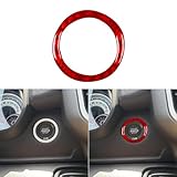 NVCNX Carbon Fiber Compatible with Dodge RAM 1500/2500/3500 2019-2024 2020 2021 2022 2023 Big Horn/Laramie/Rebel/Limited/Longhorn/TRX Dash Engine Push Start Button Ring Interior Trim Accessories Red