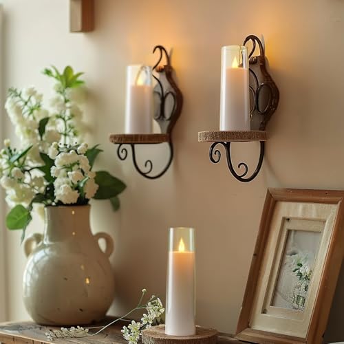 Image of Amagic Pure White Acrylic Flameless Candles, Battery Operated Candles, Flickering LED Pillar Candles with Remote Control and Timer, Warm Yellow Light, D2.2 xH5 5 inch 6 inch 7 inch 8 inch, Set of 5