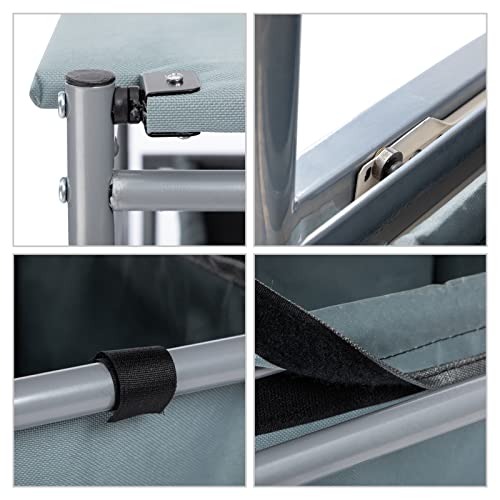 Alimorden Laundry Sorter With Ironing Board Iron Rack Rolling Laundry Basket With Side Pull 3-Bag Heavy-Duty Laundry Room Organizer Clothes Hamper With 4 Wheels And Lid Blue Grey #TOP5