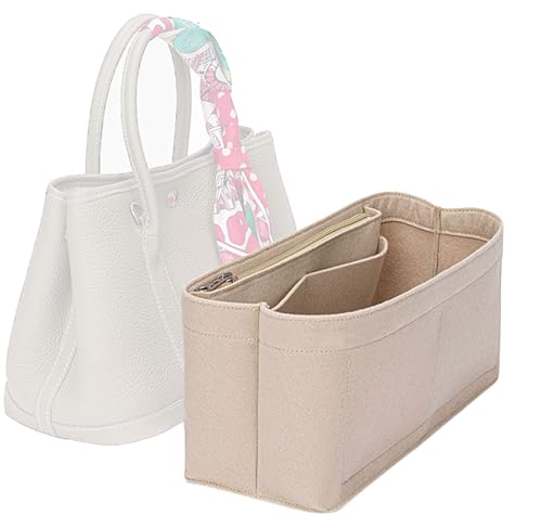 Lckaey tote bag organizer for hermes garden party 30 Handbag Felt insert organizer Y085Khaki-M