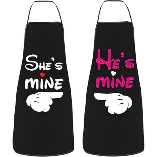 THQAE 2 Pcs Grillschürze für männer, Grillschürze für männer lustig, Kochschürze Küchenschürze Lustige Schürze Wasserdichte für Herren Damen Geschenk für Party...