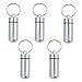 Produktbild Rosenice Pillendose mit Schlüsselanhänger, Aluminiumlegierung, wasserdicht, luftdicht, 5 Stück (Silber)