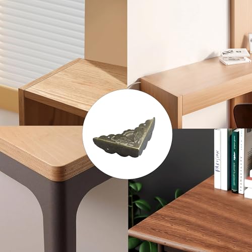 Image of 24Pcs Decorative Metal Box Corner Guard Protectors, 1.6 inch x 1.6 inch Antique Bronze Edge Covers for Furniture, Jewelry Boxes, Cabinets