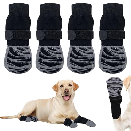 BSITSSS 2 Paar Hundeschuhe Pfotenschutz, Anti-Rutsch-Hundesocken, Hunde Schuhe mit Verstellbaren Riâ€¦ – Miniatur