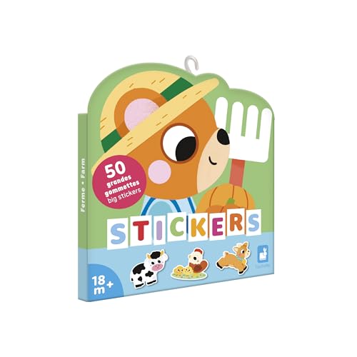 Janod - 50 Grandes Gommettes pour Enfants Dès 18 Mois - Format 7x8cm - Stickers Autocollants...