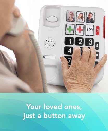 Big Button Landline Phone for Elderly, Hearing Aid Compatible Phone with Amplified Volume for Hard of Hearing, Great dementia aid - 7