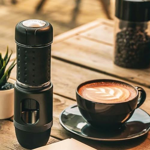 Image of STARESSO Portable Espresso Machine MINI with Carrier Box - Manual Espresso Maker with Rich & Thick Crema, Compatible with Nespresso Pods & Ground Coffee, Suitable for Travel Outdoors Home and Office