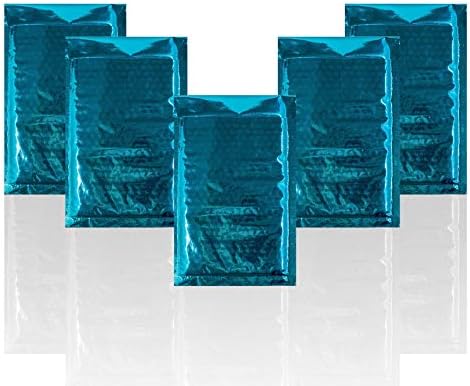 Amiff Pack of 25 Teal Bubble Mailers 5x9 Padded Envelopes 5 x 9 Cushion Bags with Peel and Seal, Glamour Metallic Foil, Mailing Shipping Packing