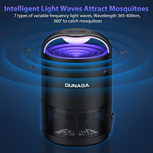DUNAGA Fly Traps, Fruit Fly Trap Indoor, Gnat Traps, Bug Zapper Indoor,Mosquito Traps with 10 Sticky Glue Boards, Black