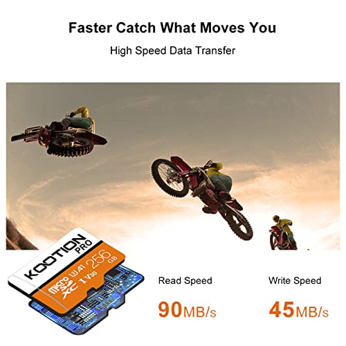 KOOTION 3-Pack Micro SD Card 256GB with UHS-I, U3, V30, A1, high Speed 90mb per Second TF Card 4K Recording Memory Card with Adapter - Image 3