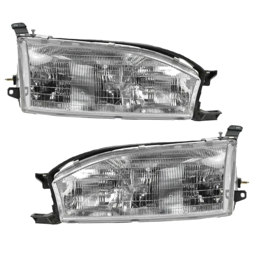 Image of TRQ 2 Piece Headlight Assembly Set Driver & Passenger Side Compatible with Toyota Camry 1992-1994 TO2502105 TO2503105 81110-06011 8111006011 81150-06011 8115006011