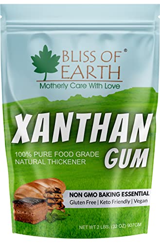 Bliss of Earth Xanthan Gum Powder 907g | 100% Pure Food Grade Thickener & Stabilizer | Gluten Free Cooking & Baking Essential for Bread Cakes & Sauces| Vegan Keto-Friendly & Multipurpose Powder