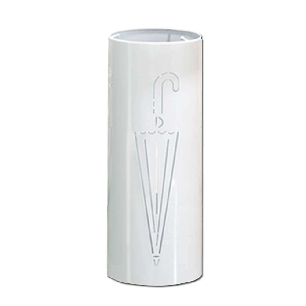 Porte-parapluie rond blanc 50x20cm en métal autoportant pour l'entrée