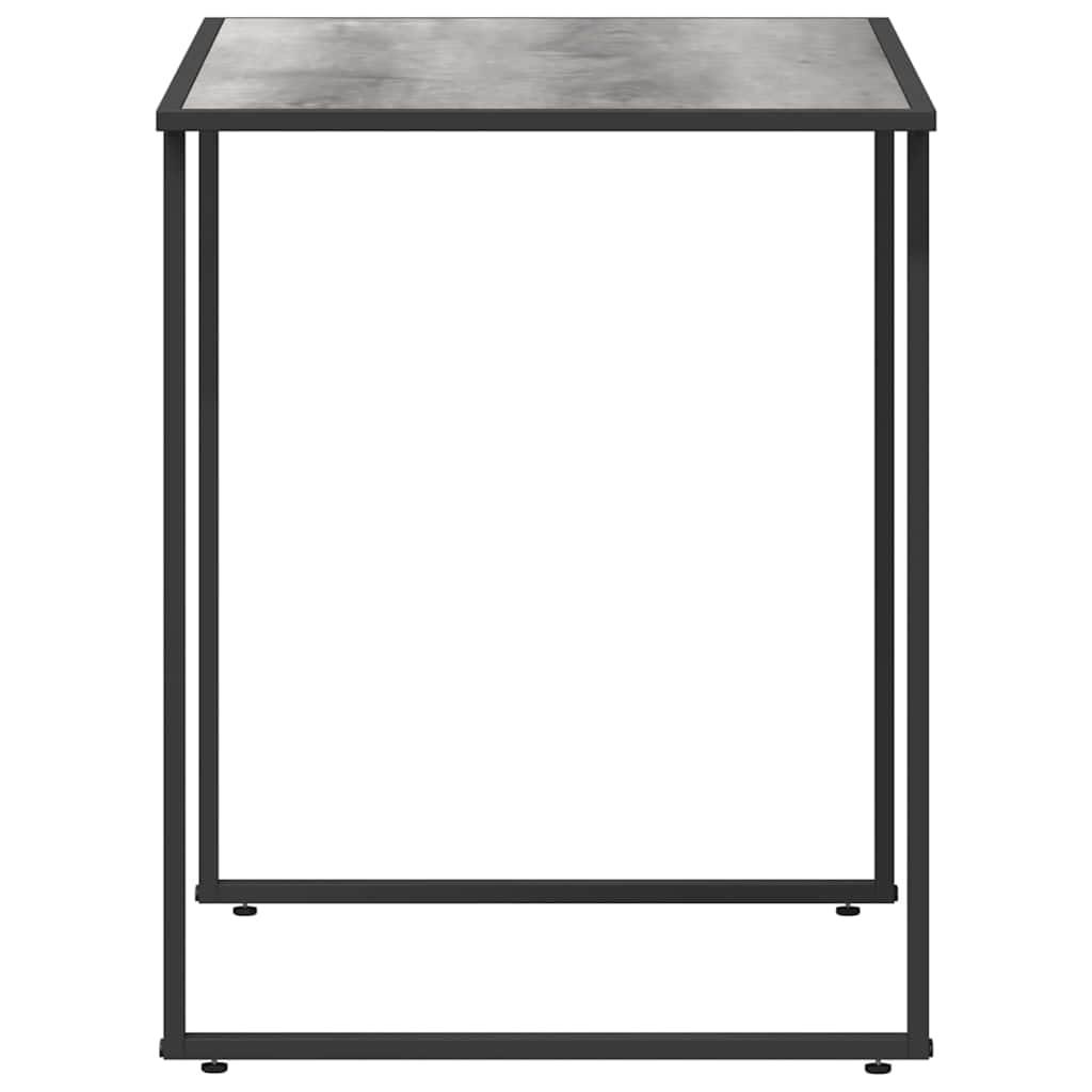 Nowoczesny stół ogrodowy, szary, 100 x 55 x 70 cm, prostokątny stół drewniany ze stabilnymi nogami stalowymi na taras i do ogrodu, odporny na warunki atmosferyczne stół do jadalni z drewna