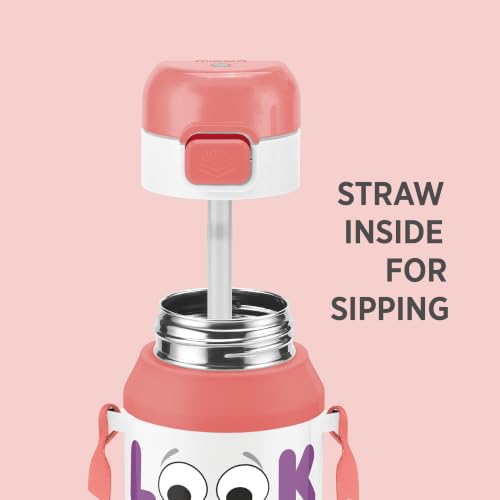 Image of Milton Steel Helio 400 Thermoware Water Bottle 370 ml with One Touch Safety Lock & Twin Lid Sip or Gulp, Long Hours Hot & Cold, Leak Proof, ISI Certified, PU Insulated, for Kids, Gym,School,Light Pink
