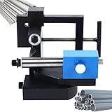 Cortador de agujeros de metal resistente y herramienta de prensa perforadora para tubos redondos, dispositivo mecánico de muescas de ángulo ajustable