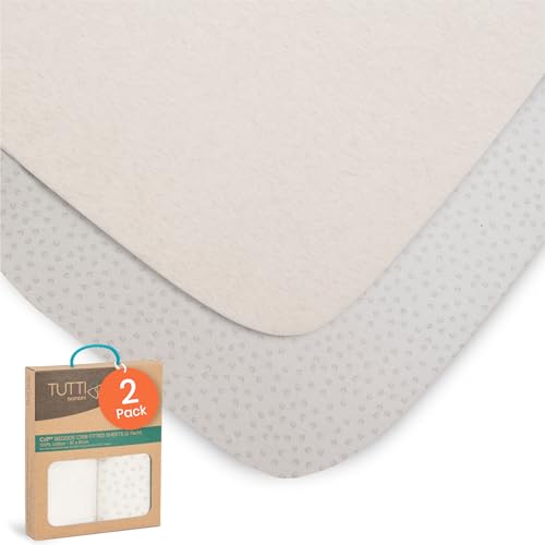 Image of Tutti Bambini Premium Bassinet Sheets (2 Pack) - Soft & Breathable cotton Jersey, Double-Strength Bedside Sleeper Sheets, Fits Mattresses from 20.8 x 31.5 in to 23.6 x 35.4 in (Cocoon).