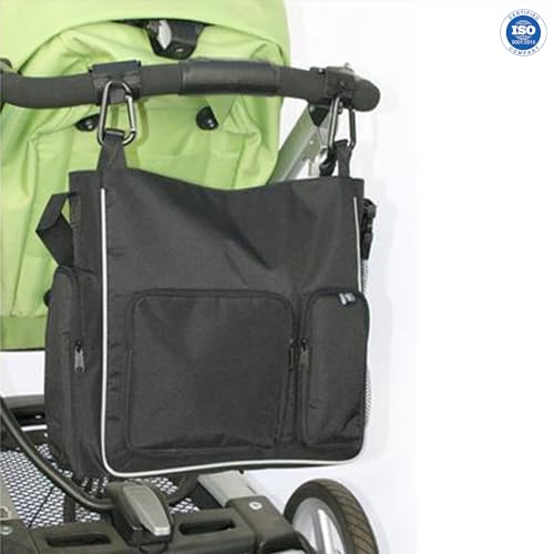 Image of Safe-O-Kid Strong Metal Non-Slip Buggy /Pram Clips (Pack of 4) - Universal Stroller Hooks for Bag Holder, Durable & Secure - Black