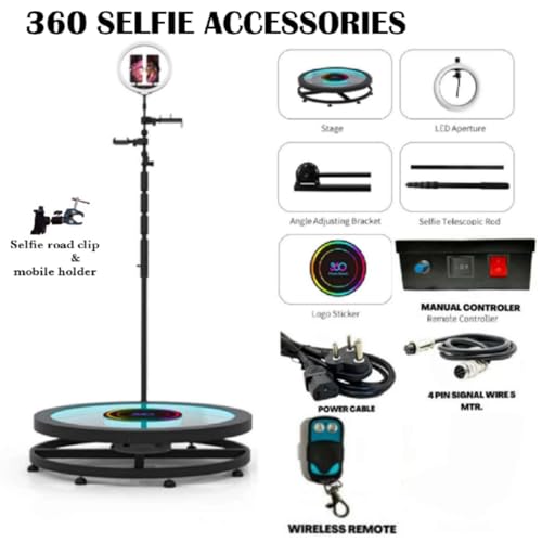Image of Atoz Store 360 Photo Booth Rotating Machine30 Inch (2.5 Fit) Selfie Booth Platform Spin For Camera Video Photo Booth For Events Parties Platform, Black