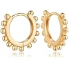MEVECCO Gold Hoop Earrings for Women 18K Gold Plated Huggie Earrings Handmade Simple Minimalism Hoop Hypoallergenic Earrings for Everyday Jewelry