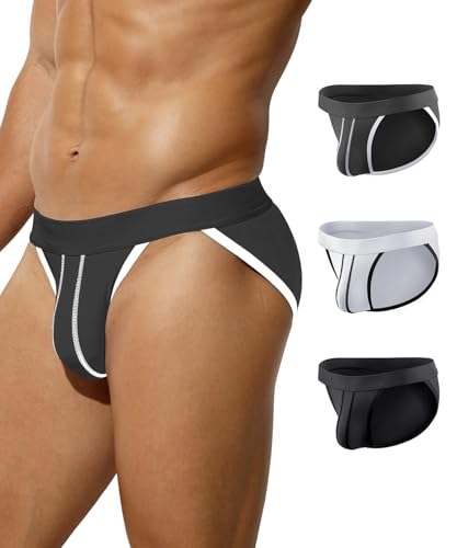 Casey Kevin Hombre Slips Pack de 3, Transpirable Slips Suaves de Buena Elasticidad, Alta Hendidura, Hombre Deporte Ropa Interior