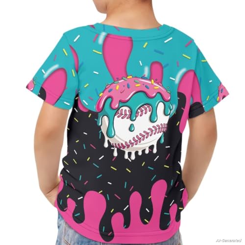 Image of Renewold Kids Novelty T-Shirt for Girls Boys Short Sleeve Crewneck Summer Tee Soft Breathable Graphic Shirt for Age 2-16