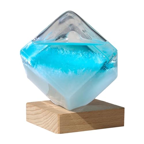 Prédicteur Météo Storm Glass | Prédicteur Météorologique De Nuages De Tempête À Cube | Baromètre Liquide Cube D'eau En Verre | Storm Glass Cube Barometre A Cristaux Pour La Décoration Table