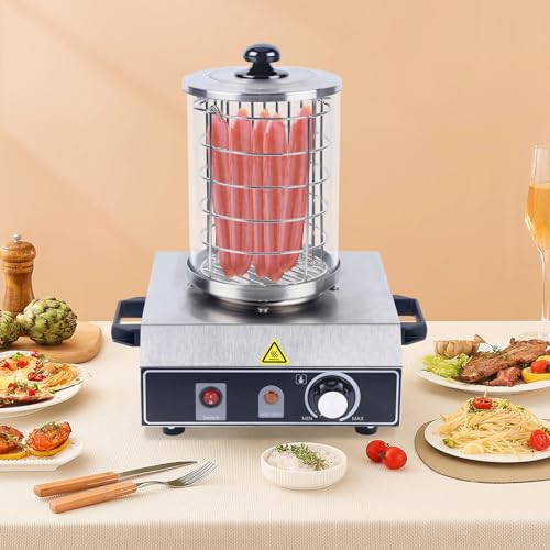 Wurstkocher Bockwurstwärmer 220V 350W Edelstahl Hot Dog Gerät Würstchenwärmer Wurstwärmer 30-85 Einstellbarer Temperatur Hot Dog Maker Würstchenkocher für Bäckereien Cafés Partys