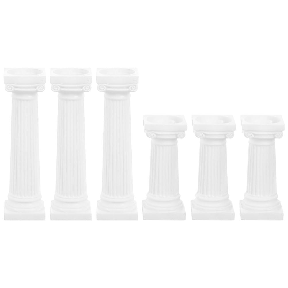 LUOZZY 6pcs Roman Pillar Statue Mini Column Model Photo Prop Sand Table Roman Pillar Decoration for Layout Scenes
