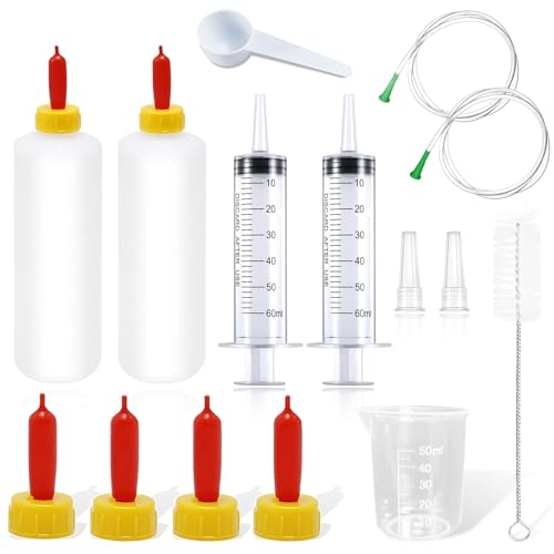 Lamb and Goat Kid Feeding Kit Goat Nipple and Bottles Set 60 ml Syringes for Lamb Dog Sheep Piglet Rabbit Feeding