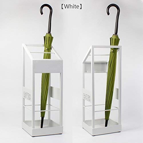 Porte-Parapluie Étagère Ménage Multifonction Blanc Métal pour Hall - 5