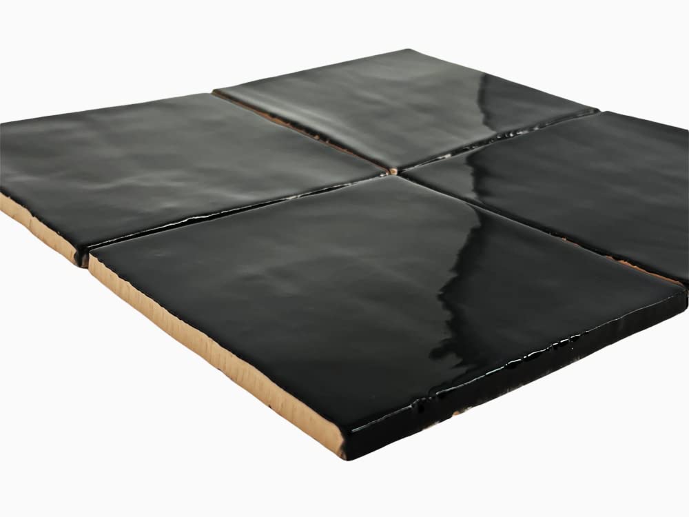 6x6 Inch Handmade Look Subway Tile - Glossy Ceramic Wall Tile For Bathroom, Kitchen (Box Of 5.5 Sq Ft)
