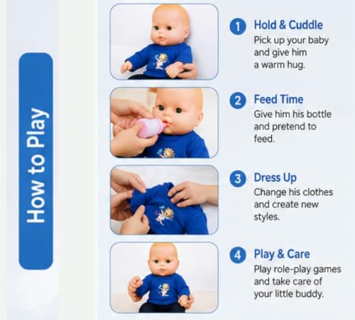 Image of BKDT Marketing Cute Little Boy Doll for Kids Moveable Legs & Arms with Removable Clothes Set 28 cm - Birthday /Return Gift