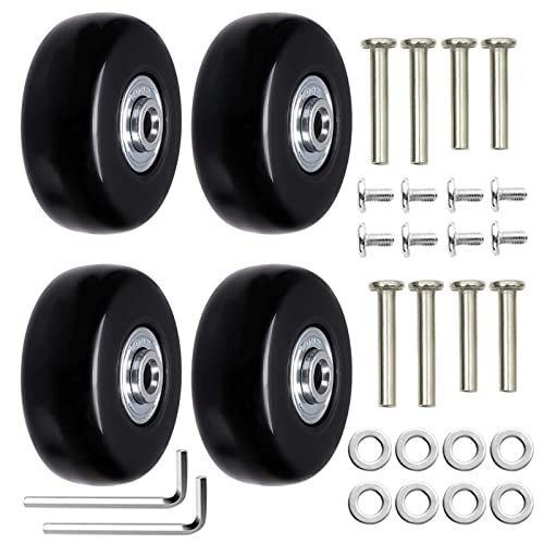 Ashuxxn 4pc Luggage Replacement Wheels - Durable Rubber Mute Casters for Travel Suitcase Accessories...